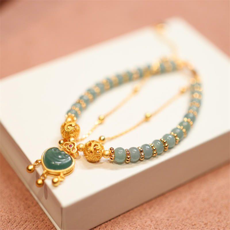 925 Sterling Silver Natural Jade Chalcedony Lock of Good Wishes Luck Necklace Pendant Bangle Bracelet