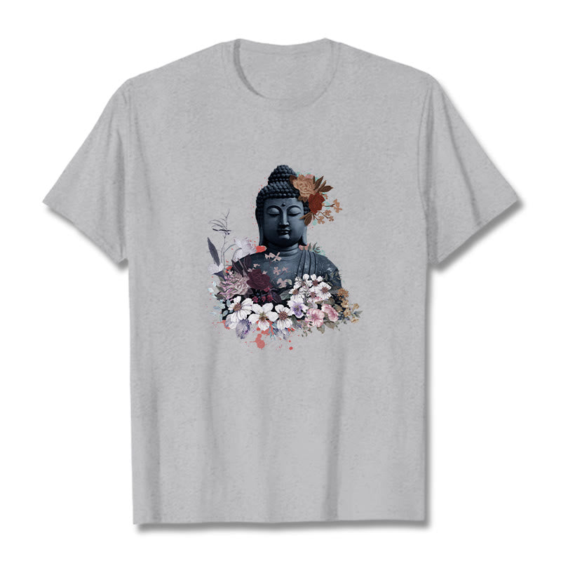 Colorful Flowers Surrounding mystic zen Pattern Tee T-shirt