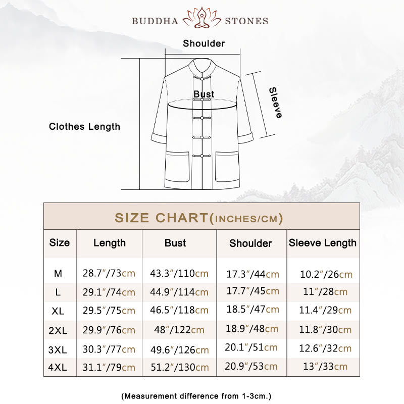 Frog-Button Chinese Tang Suit Half Sleeve Shirt Cotton Men Clothing With Pockets
