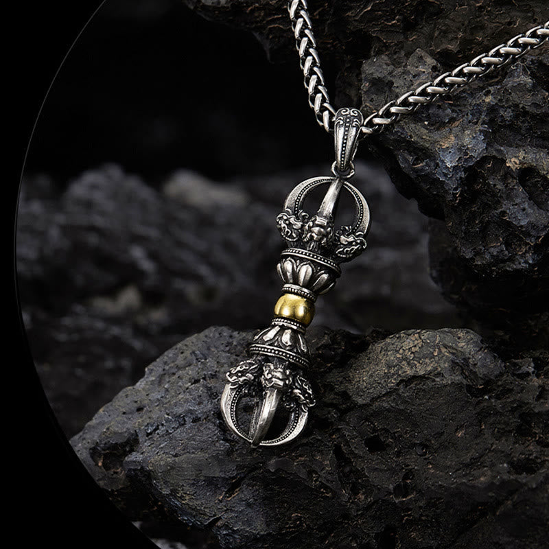 Tibetan Dorje Vajra Design Wealth Necklace Pendant