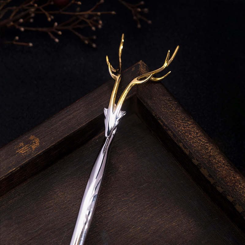 925 Sterling Silver Deer Antler Protection Hairpin