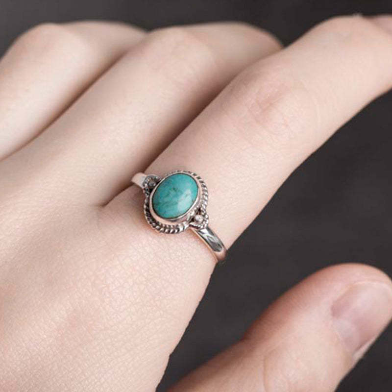 925 Sterling Silver Turquoise Wisdom Love Ring