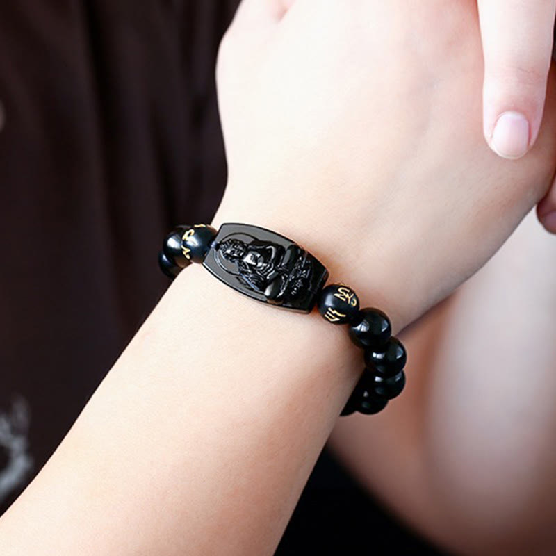 Chinese Zodiac Obsidian Protection Bracelet