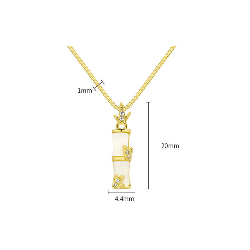 Chalcedony Bamboo Pattern Harmony Necklace Pendant
