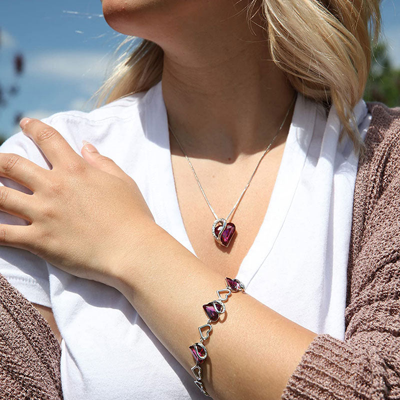 mystic zenstoneshop Love Heart Birthstone Healing Energy Necklace Pendant (Extra 30% Off | USE CODE: FS30)