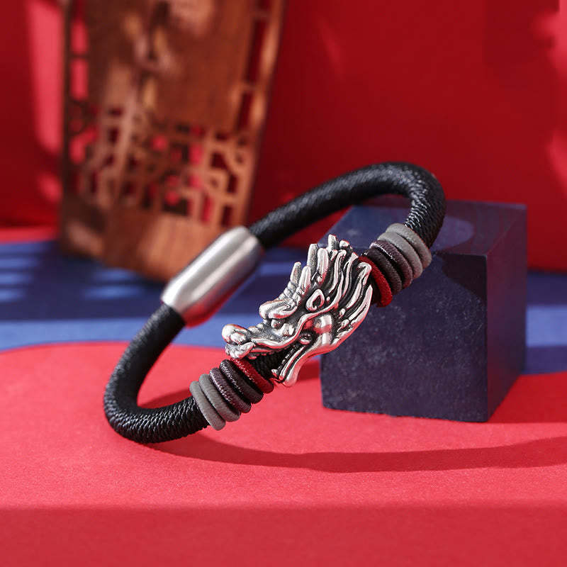 999 Sterling Silver Dragon Luck Handcrafted Braided Child Adult Bracelet