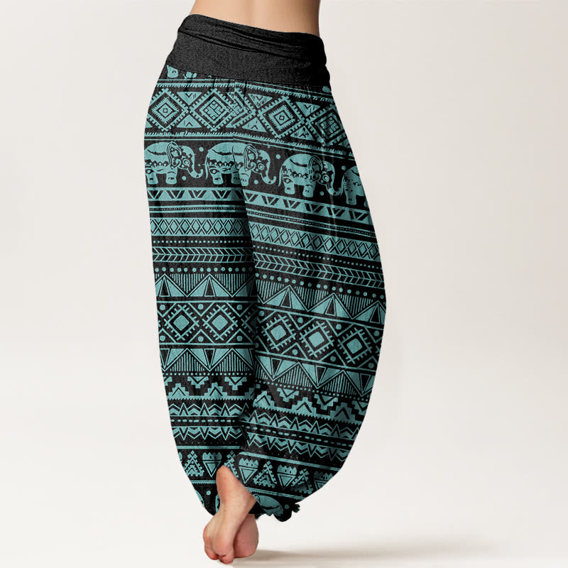 Casual Elephant Geometric Figure Women's Elastic Waist Harem Pants