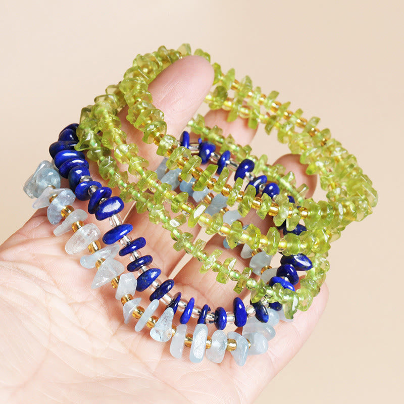 Natural Irregular Shape Stone Crystal Meditation Balance Bracelet