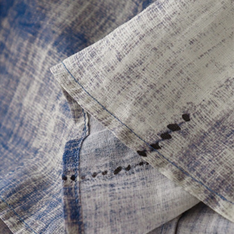 Tie-Dye Button Long Sleeve Cotton Shirt