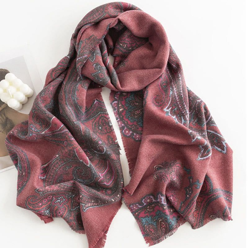 Tibetan Paisley Prints Shawl Fall Winter Soft Warm Scarf Wrap