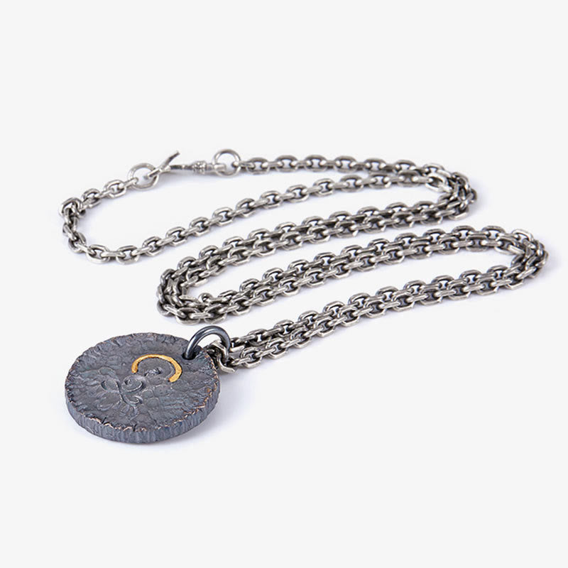 999 Sterling Silver 999 Gold 925 Sterling Silver mystic zen Statue Lotus Necklace Pendant