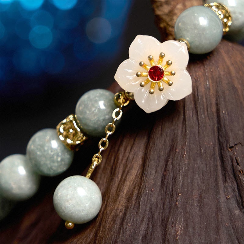 Jade Abundance Flower Bracelet