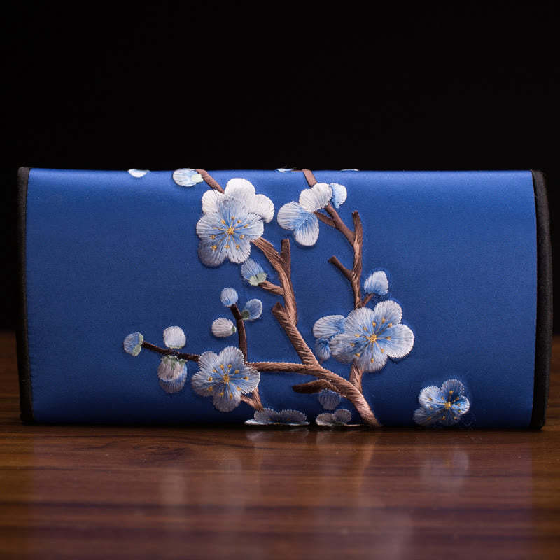 Plum Bossom Su Embroidery Journey Shopping Long Purse Handbag