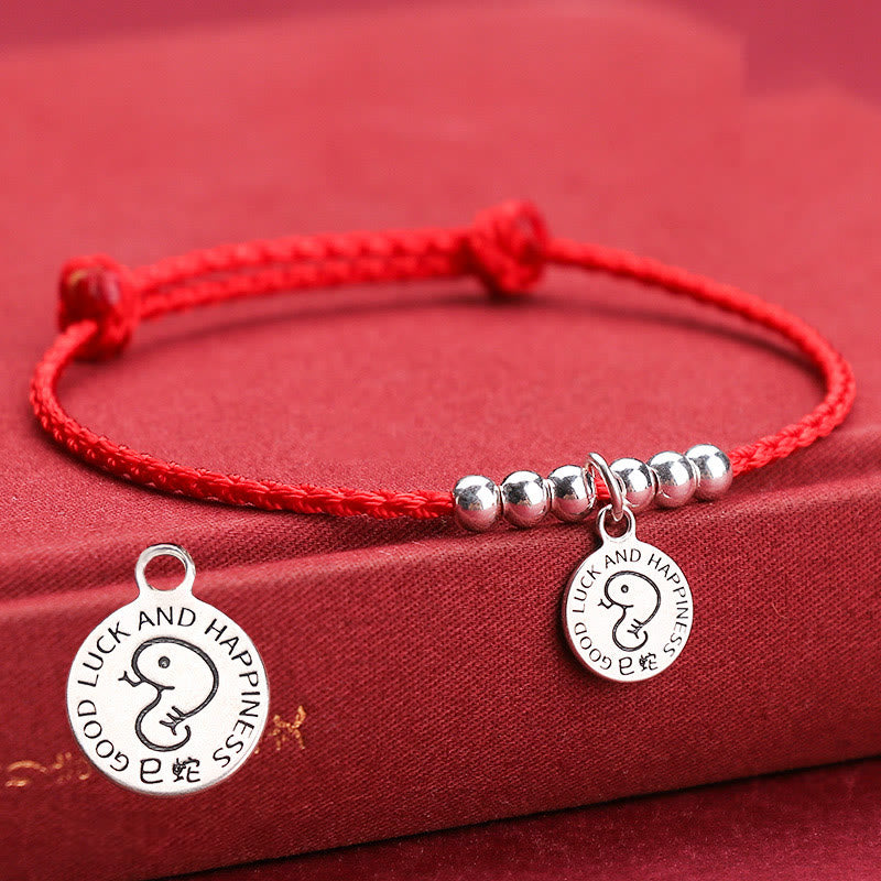 Chinese Zodiac Kid Red String 999 Sterling Silver Protection Bracelet