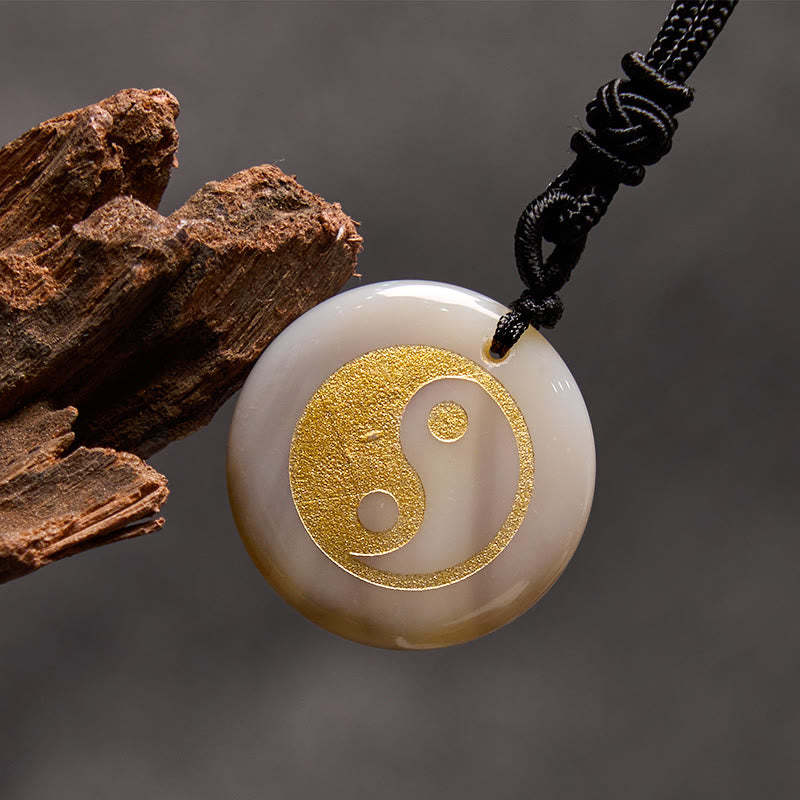 Various Crystal Amethyst Tiger Eye Green Aventurine Yin Yang Spiritual Necklace Pendant