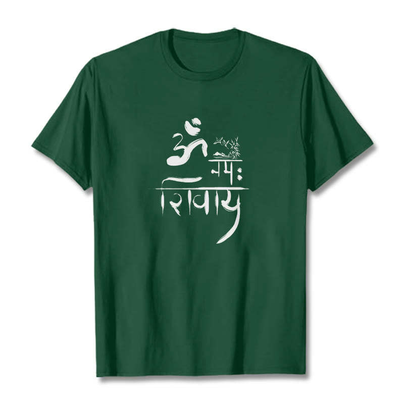 OM NAMAH SHIVAYA Crane Bamboo Cotton Tee T-shirt