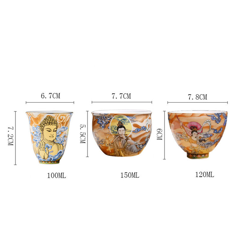Dunhuang Color Flying Apsaras Teacup Kung Fu Tea Cup