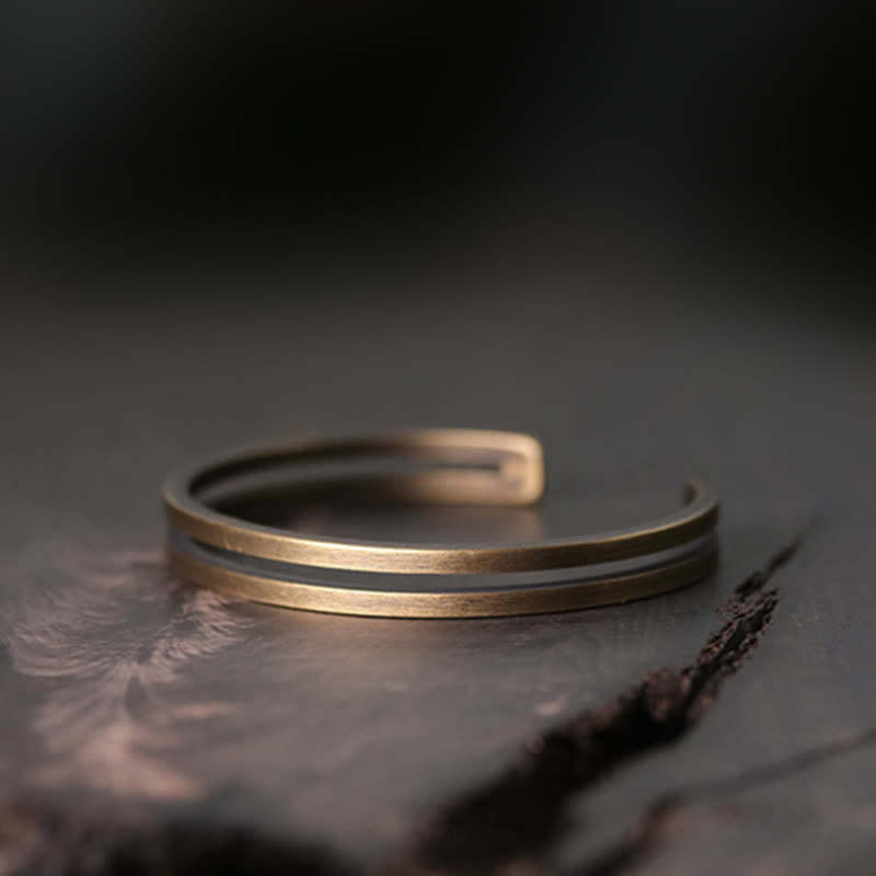 Rustic Copper Luck Viking Cuff Bracelet