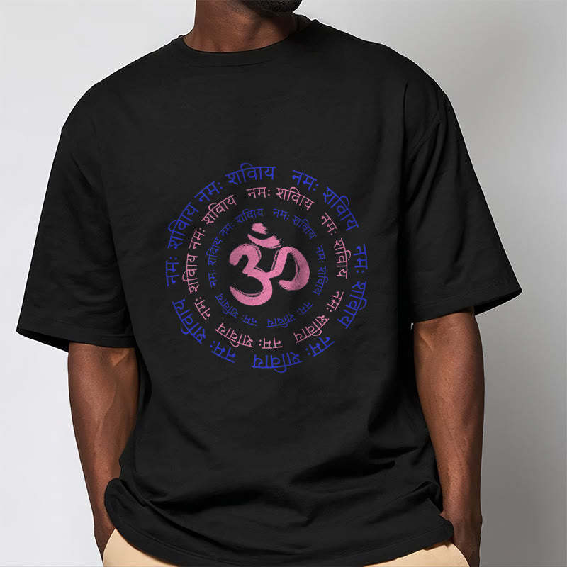 OM Mantra Character Sanskrit Cotton Tee T-shirt