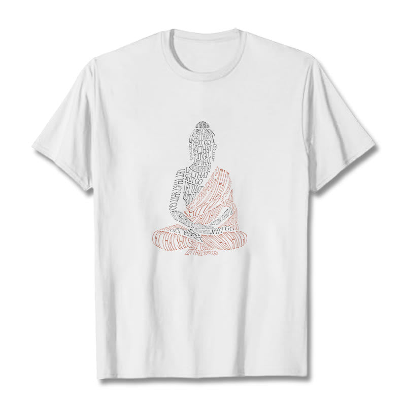 Meditating mystic zen Let That Shit Go Pattern Tee T-shirt