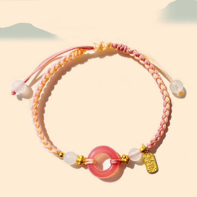 Peace And Joy Agate Peace Buckle Auspicious Handmade Braided Bracelet