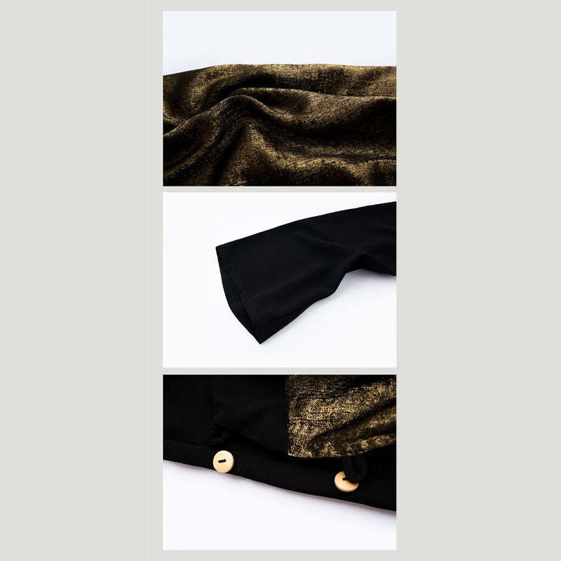 Tibetan Dress Clothing Lhasa Gold Black Long Wrap Dress Maxi Dress Women Clothing