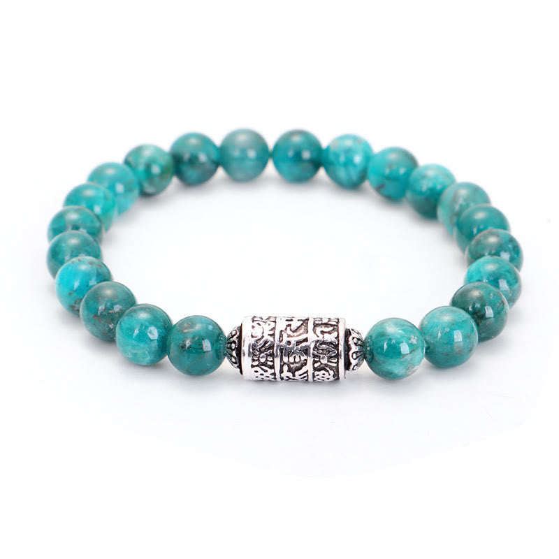Natural Lazurite Pietersite Unakite Om Mani Padme Hum Bead Positive Bracelet