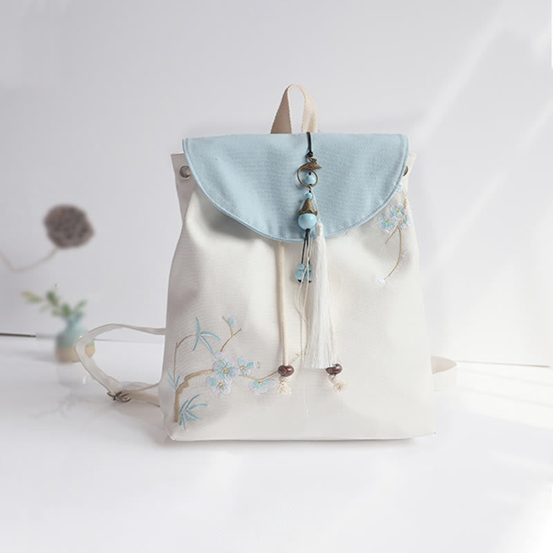 Handmade Embroidered Large Capacity Canvas Backpack