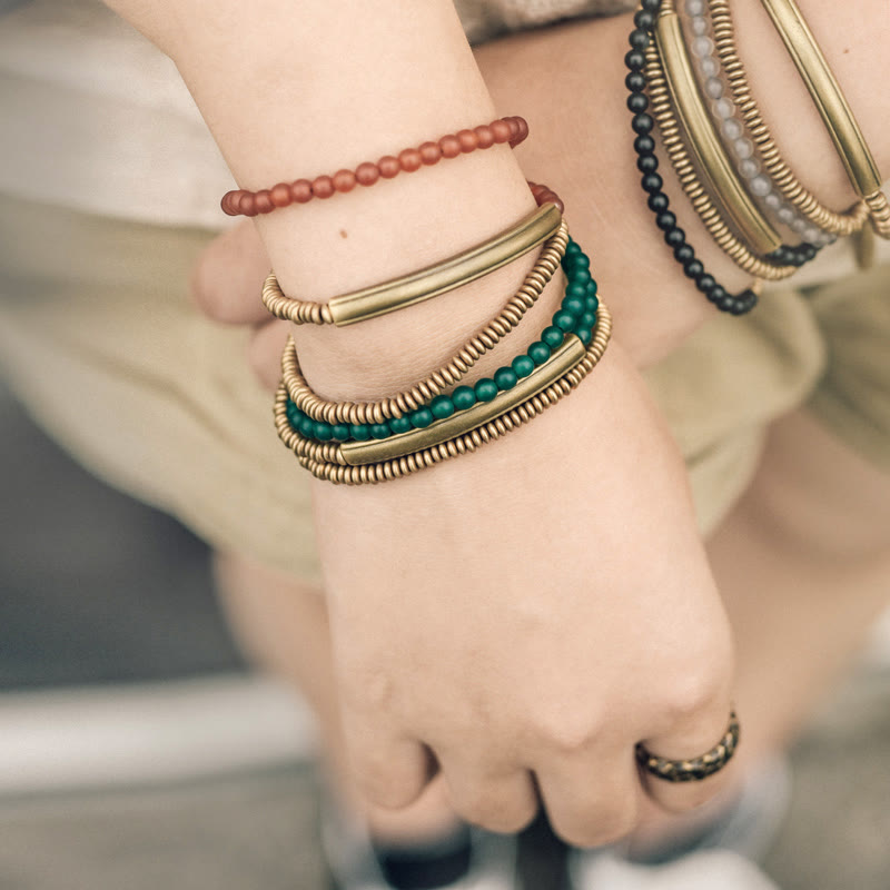 Tibetan Various Agate Stone Copper Protection Triple Wrap Bracelet (Extra 30% Off | USE CODE: FS30)