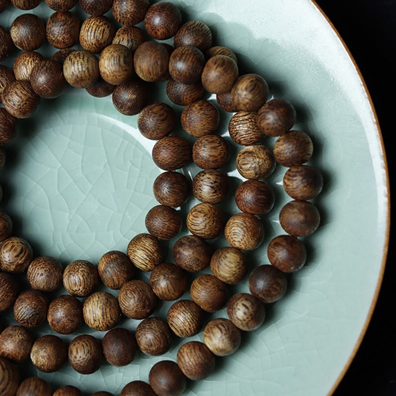 108 Mala Beads Huizhou Green Qinan Agarwood Peace Strength Bracelet