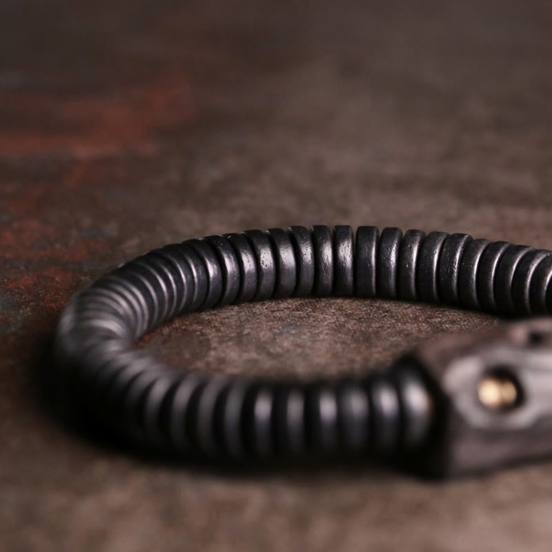 Ebony Wood Copper Brass Holey Balance Bracelet