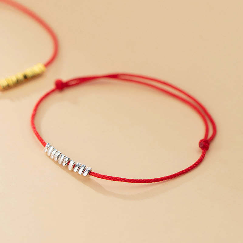 Handmade 925 Sterling Silver Small Pieces Protection Braided Ultra-Thin Rope Bracelet