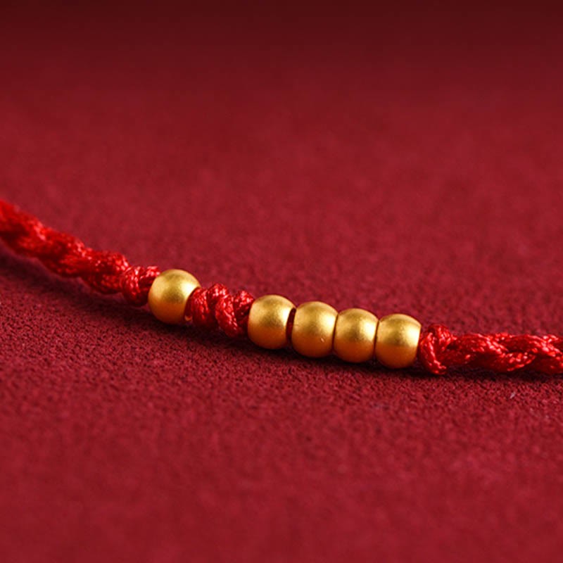 999 Gold Beads Luck Braided Protection Couple Bracelet