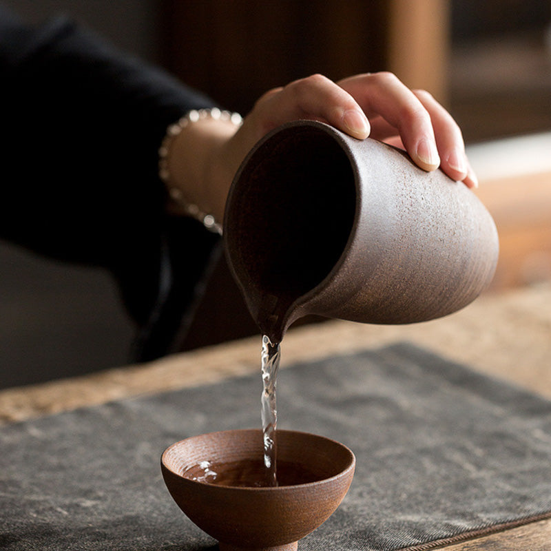 Handcrafted Retro Brown Ceramic Teacup Kung Fu Tea Cup