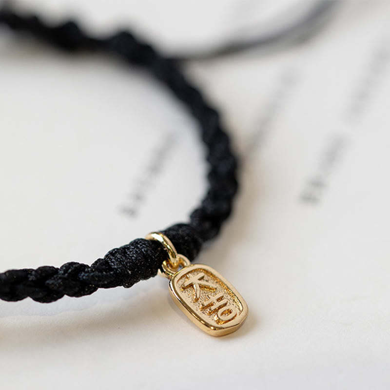 Chalcedony Round Peace Buckle Positive String Bracelet