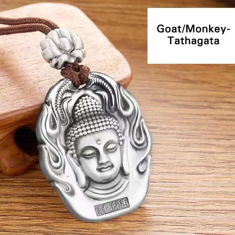 Chinese Zodiac Natal mystic zen Om Mani Padme Hum Lotus Compassion Necklace Pendant