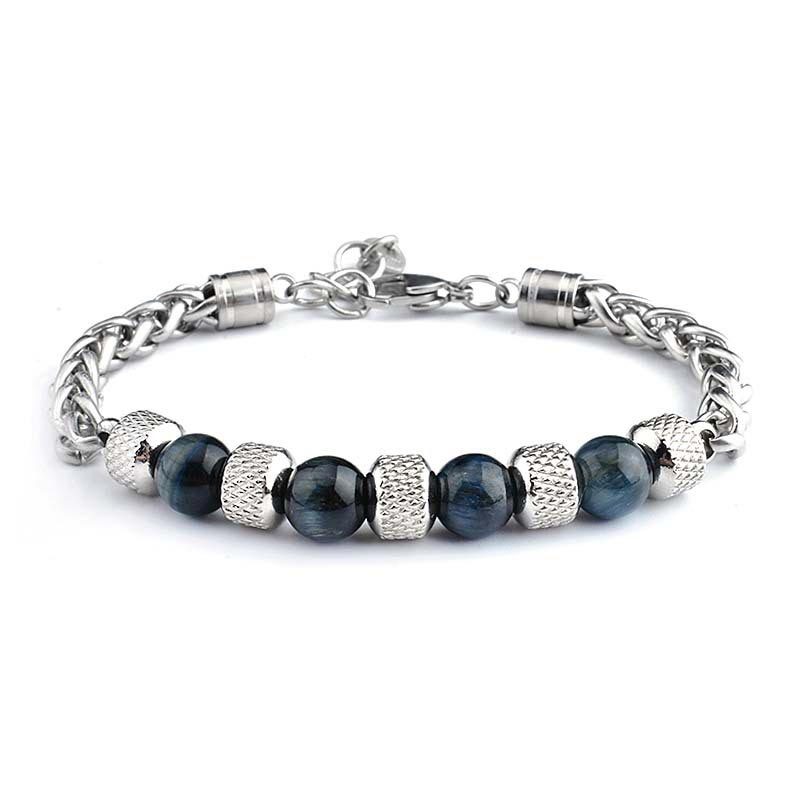 Black Onyx Tiger Eye Bead Courage Bracelet