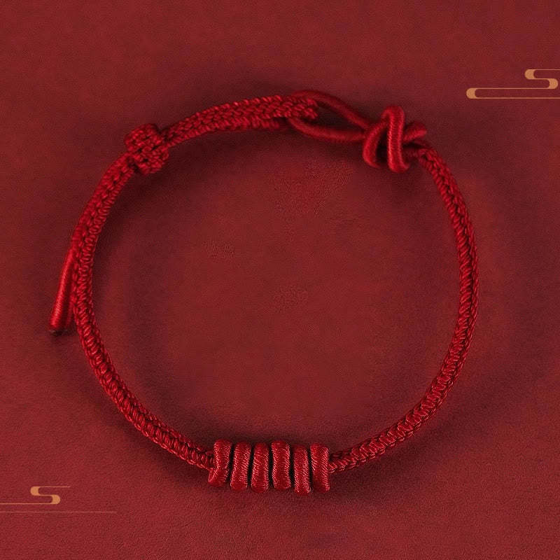 Red String Eight Stranded Rope Strength Bracelet
