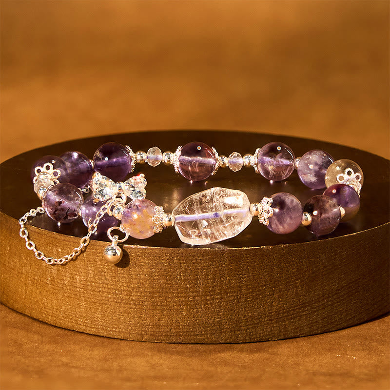 Natural Purple Phantom Bow Wisdom Bracelet