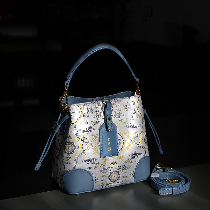 Handmade Crane Deer Engraving Personalized Song Brocade Crossbody Bag Hangbags