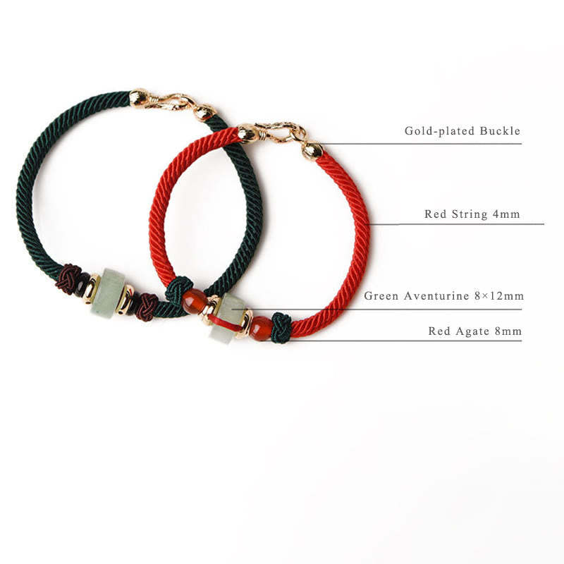 Tibetan Green Aventurine Luck Braid String Bracelet