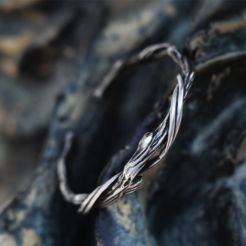 999 Sterling Silver Driftwood Cuff Bracelet Bangle