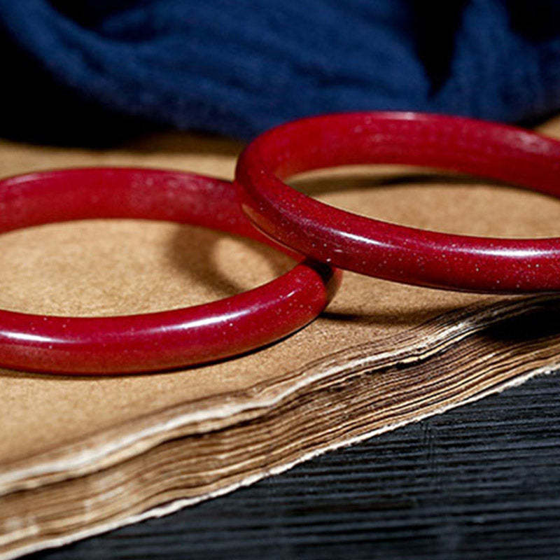 Cinnabar Heart Sutra Engraving Blessing Bangle Bracelet