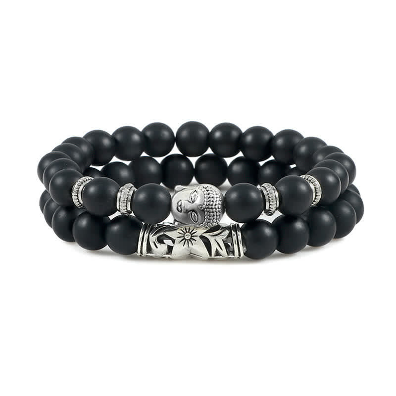 2Pcs Natural Crystal Agate mystic zen Protection Bracelet