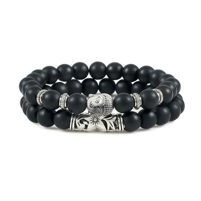 2Pcs Natural Crystal Agate mystic zen Protection Bracelet