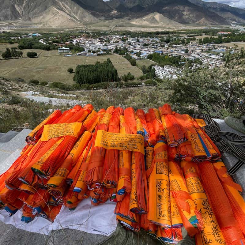 Tibetan 5 Colors Windhorse Auspicious Outdoor 25 Pcs Prayer Flag