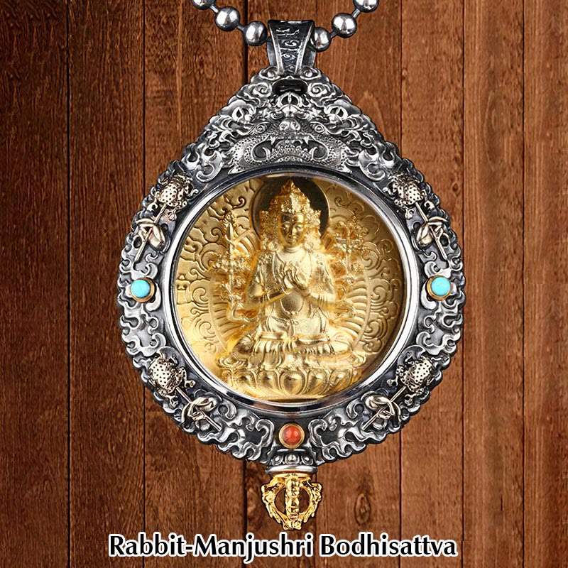 Chinese Zodiac Natal mystic zen Thangka Nine Palaces Eight Diagrams Wealth Rotatable Necklace Pendant