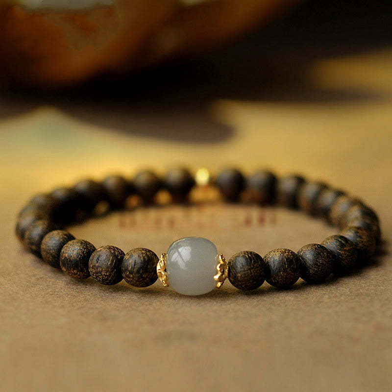 Agarwood Jade Strength Calm Bracelet