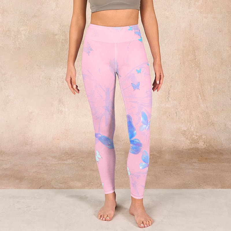 Butterfly Print Gym Leggings Women's Yoga Pants