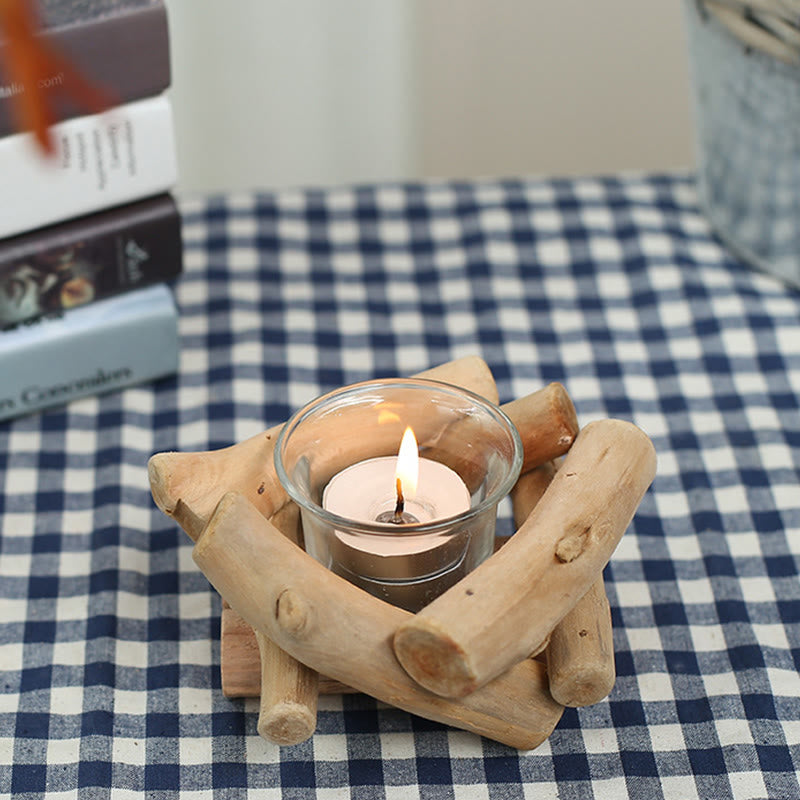 Wood Candlestick Home Candle Holder Decoration